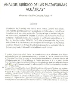 Analisis Juridico de las Plataformas Acuaticas  Gustavo Omaña
